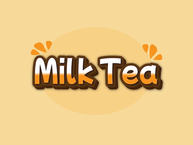 Text effect milk tea for food banner or promotion