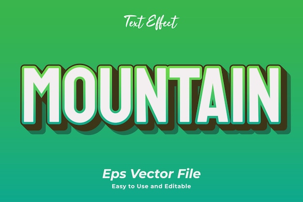 Text effect Mountain Editable and easy to use Premium vector