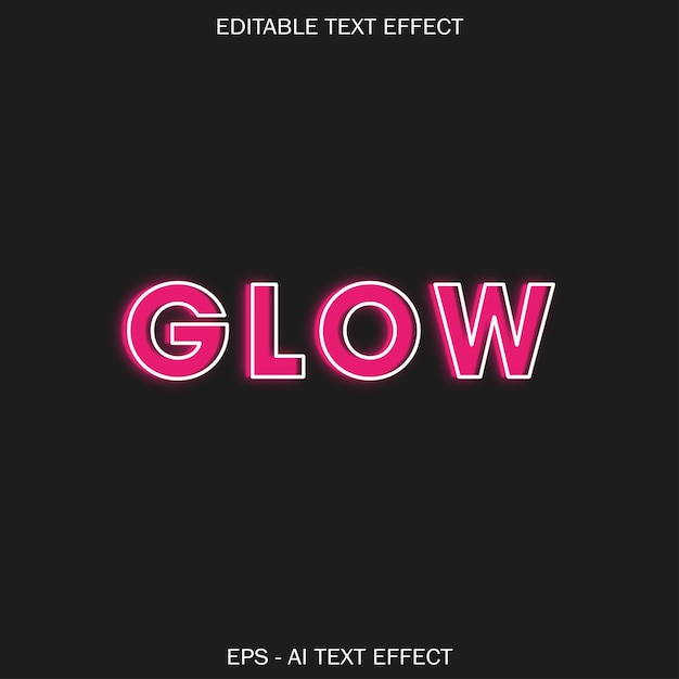 Vector text effect neon glow