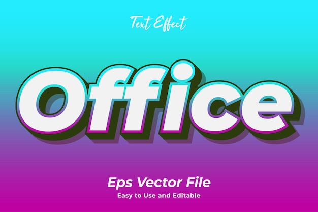 Text effect office easy to use and editable premium vector