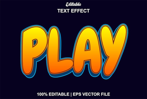 Text effect play with orange and editable