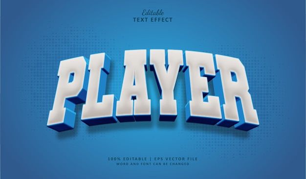 Text Effect Player Style Editable Text Effect Style Sport Vintage 3D