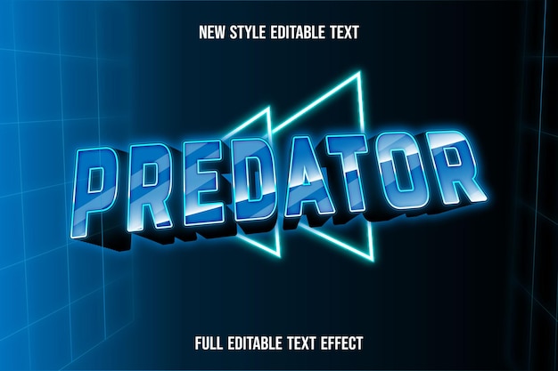 Text effect predator on blue and green gradient