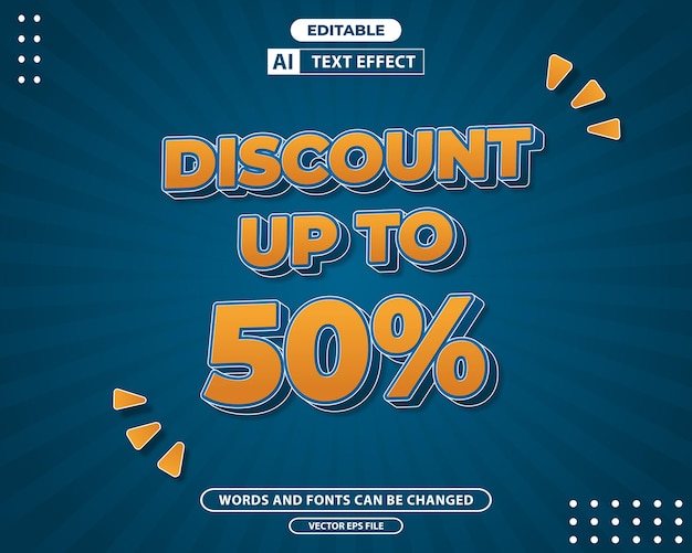 Text effect for promotional discounts, fonts and words can be changed