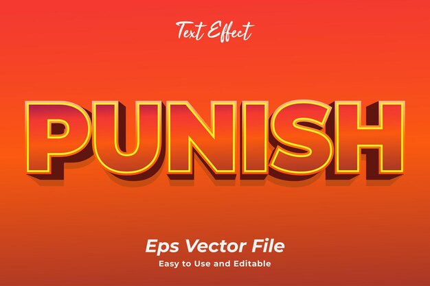 Vector text effect punish editable and easy to use premium vector