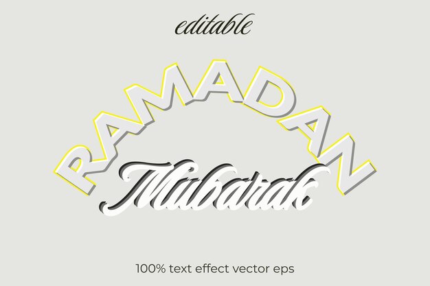 Text effect ramadan white