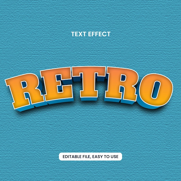 Text Effect Retro Design Editable Text Premium Vector