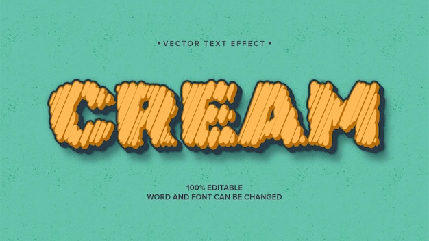 Vector text effect retro style, vintage text effect, cream text effect