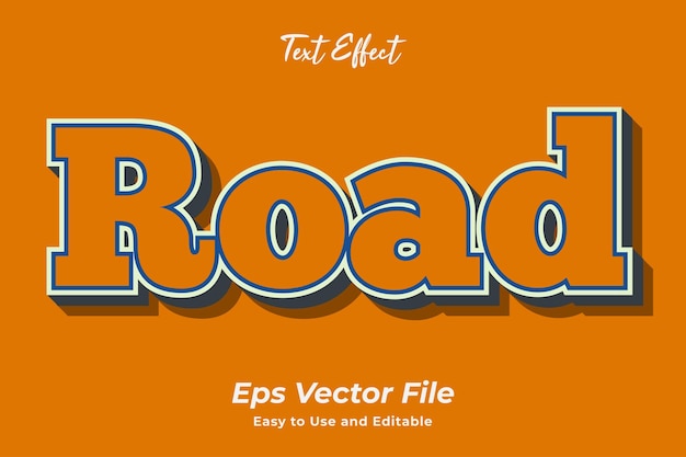 Text Effect Road Gebruiksvriendelijk en bewerkbaar Premium vector