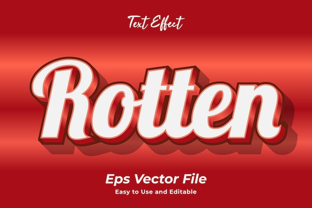 Text effect rotten editable and easy to use premium vector