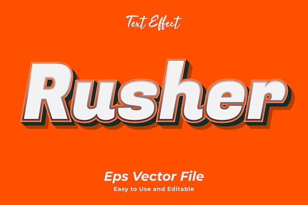 Text Effect Rusher 사용하기 쉽고 편집 가능한 프리미엄 벡터