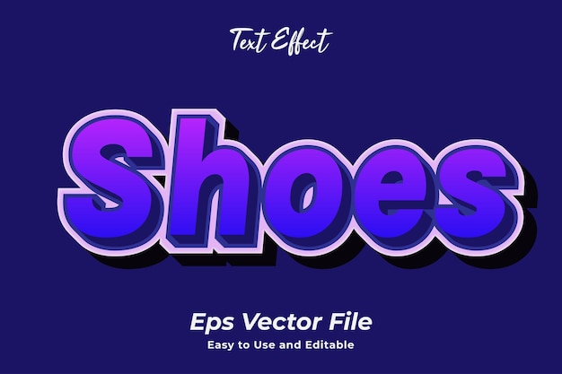 Text effect Shoes Easy to use and editable Premium vector