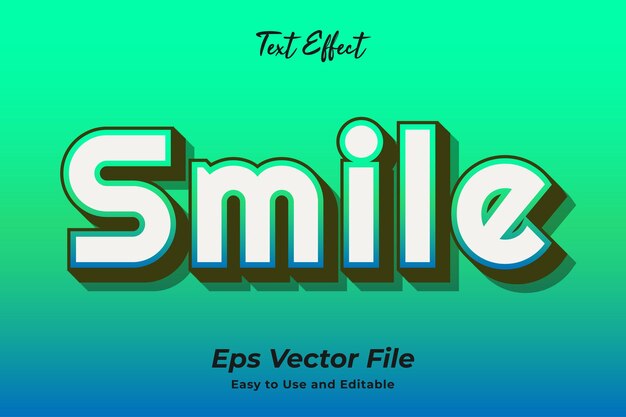 text effect smile editable and easy to use premium vector