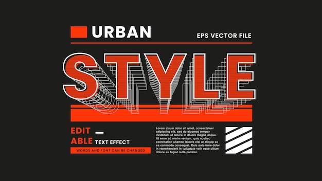 Vector text effect in street wear style