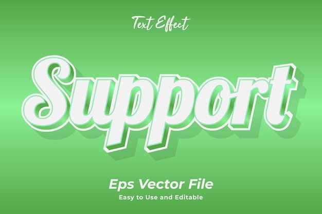 Text effect support easy to use and editable premium vector
