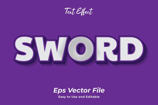 Text effect sword ready to use and editable