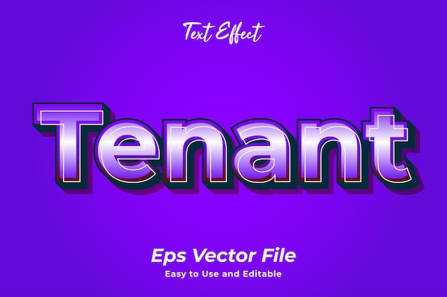 Text effect tenant easy to use and editable premium vector