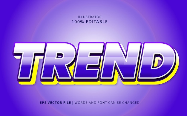 Text effect trend editable free vector