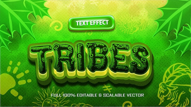 Vector text effect tribes vector