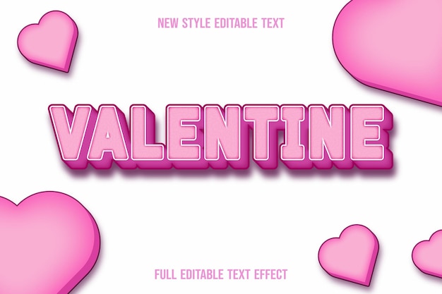 Text effect valentine color pink gradient