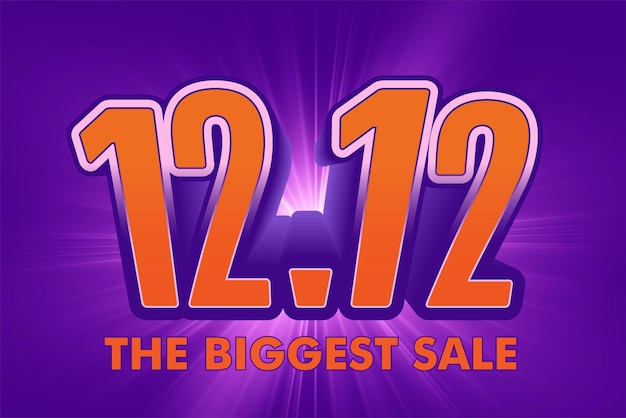 Vector text effect vector 1212 the biggest sale of december