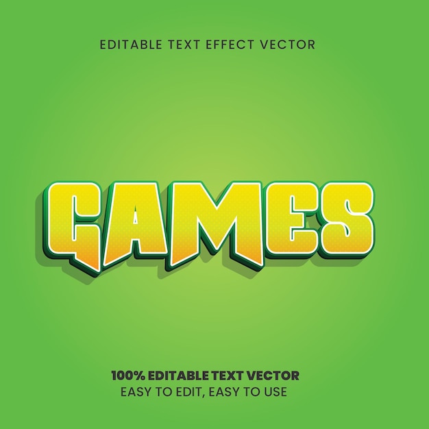 text effect vector games