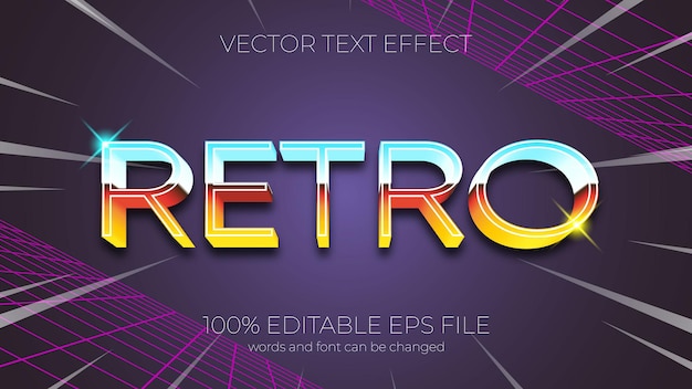 Text effect vector illustration, retro text effect