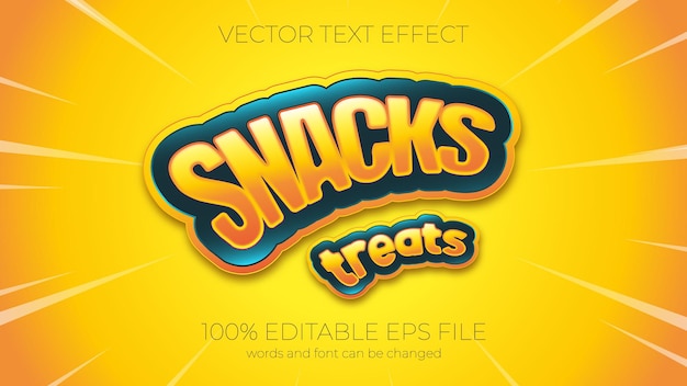 Text effect vector illustration, snack treats text effect