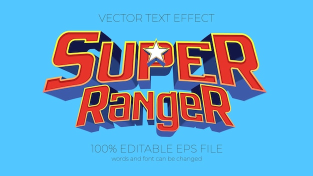 Text effect vector illustrationsuper ranger text effect