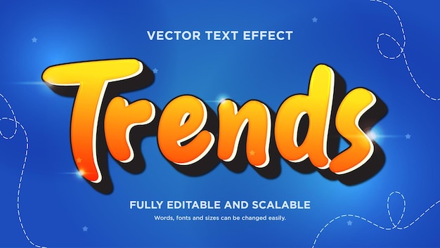 text effect vector trends with orange color