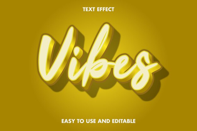 Vector text effect - vibes. editable font style.