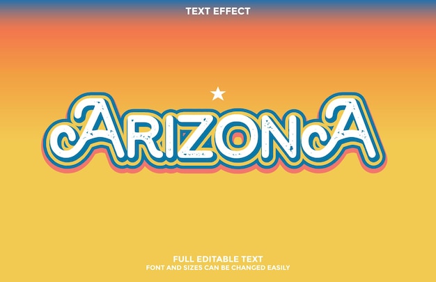 Текстовый эффект vintage arizona sunset design