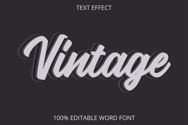 text effect vintage white black