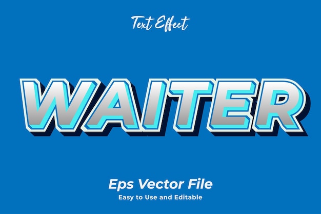 Text effect waiter editable and easy to use premium vector