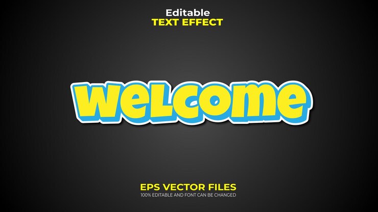 Vector テキスト エフェクト ウェルカム 編集可能なベクトル eps