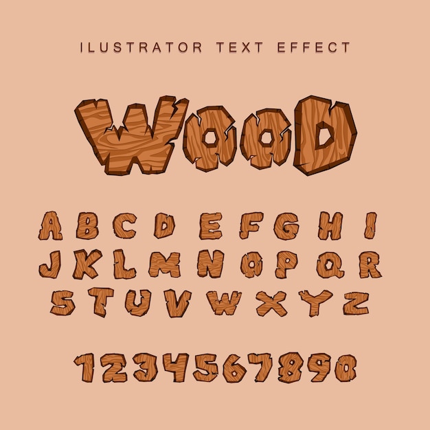 Vector text effect with bark effect