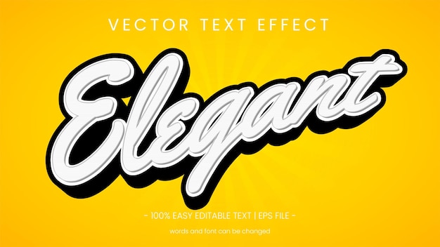 Vector text effect with line pattern elegant word