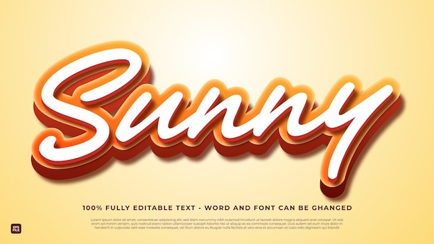 text effect with sunny theme