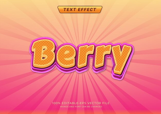 Text effect with wafer and berry jam theme