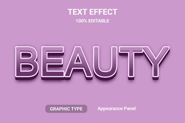 Vector text effect word and font can be edited