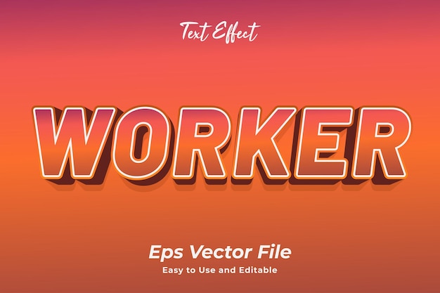 Text effect worker editable