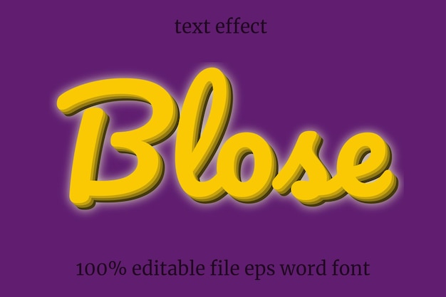 テキスト効果黄色のblose