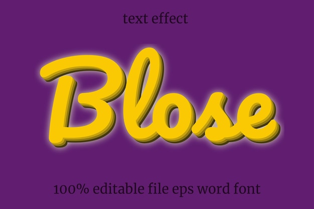 Vector text effect yellow blose