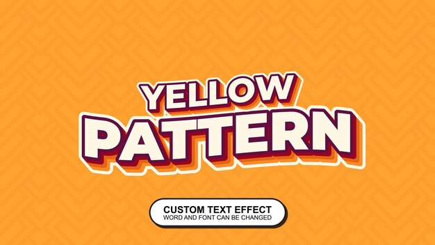 Vector text effect yellow pattern