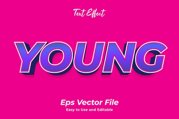 Text effect young editable