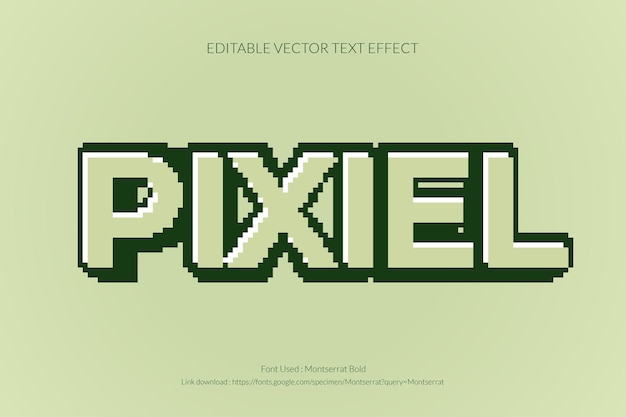 Vector the text effects are used in a very old pixel style