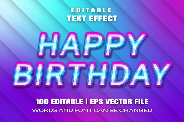 Text effects happy birthday