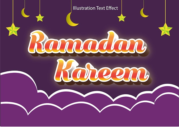 Vettore illustratore di effetti di testo ramadan kareem