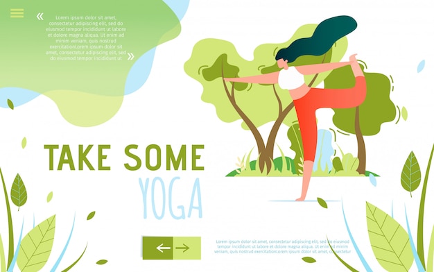 Text Flat Banner Motivating to Take Some Yoga