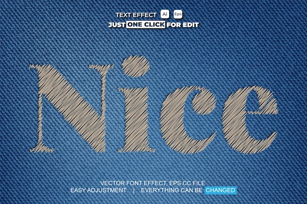 Text font effect editable vector template with the style of sewing thread embroidery and can be used for promotion or event fabrics fashion yarn weaving and craft easy to edit and adjust as needed